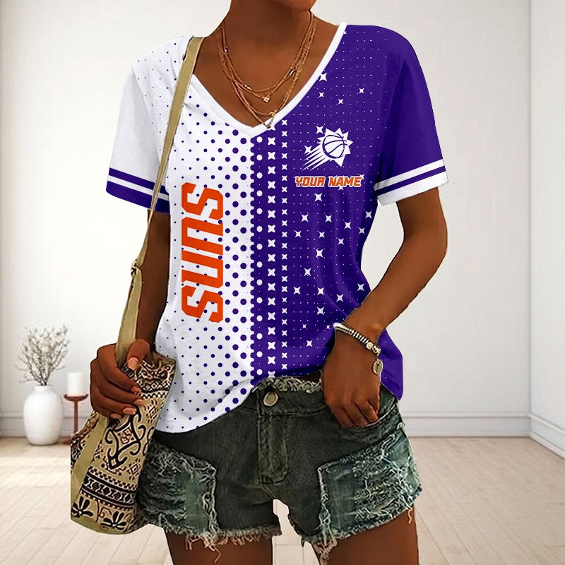 LIMITED DROP - NEW CUSTOMIZED NBA21 PSU PHOENIX SUNS V-NECK FEMALE SHIRT