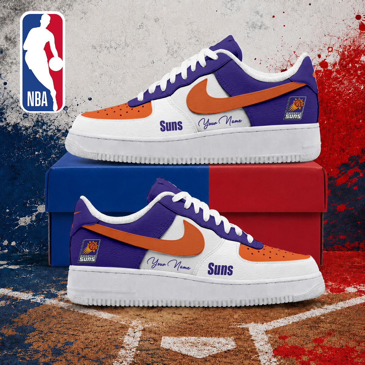 VIRAL EDITION - NEW CUSTOMIZED NBA21 PSU PHOENIX SUNS AF1 SNEAKERS