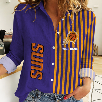 HOT DEAL - NEW CUSTOMIZED PSU PHOENIX SUNS WOMEN CASUAL SHIRT - NBA21