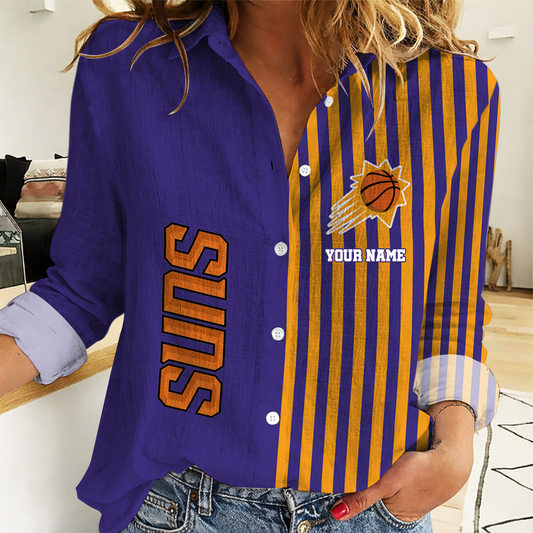 HOT DEAL - NEW CUSTOMIZED PSU PHOENIX SUNS WOMEN CASUAL SHIRT - NBA21