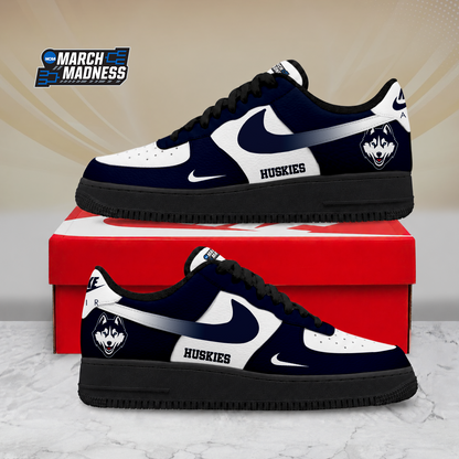 ELITE EDITION - NEW CUSTOMIZED NCAA MAM21 UCH UCONN HUSKIES AF1 SHOES