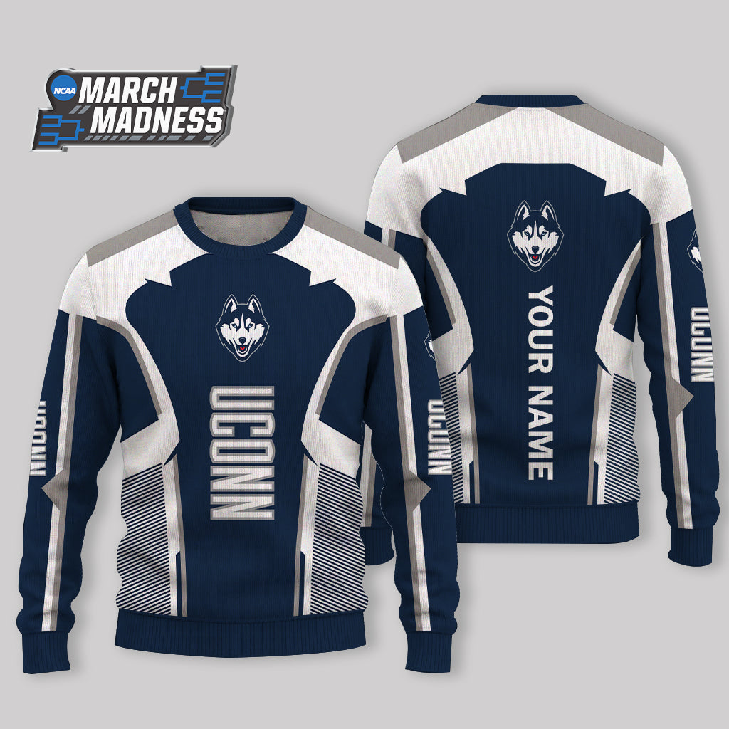 HOT DEAL - NEW CUSTOMIZED NCAA MAM21 UCH UCONN HUSKIES UGLY SWEATER