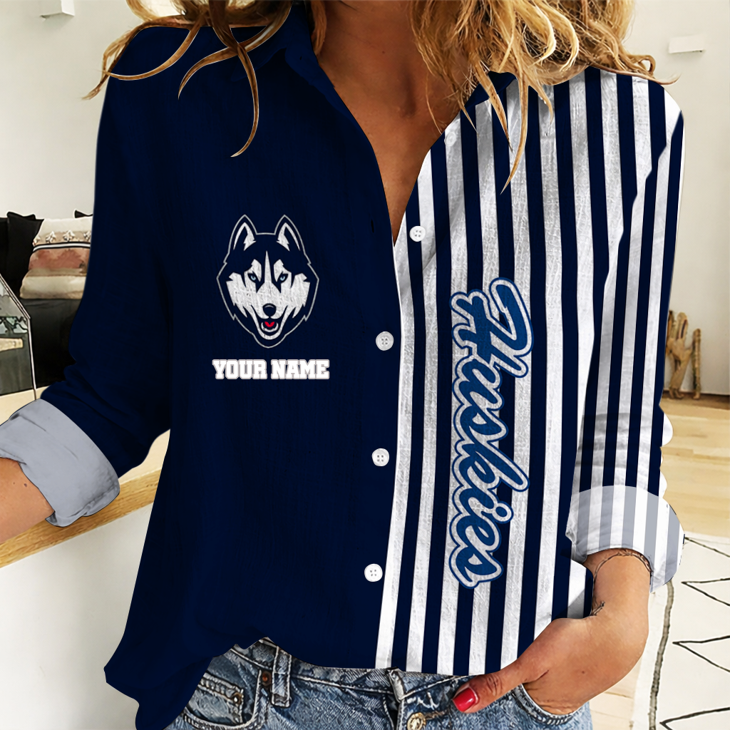 HOT DEAL - NEW CUSTOMIZED UCH UC HUSKIES WOMEN CASUAL SHIRT FOR FAN | NCAA MAM21
