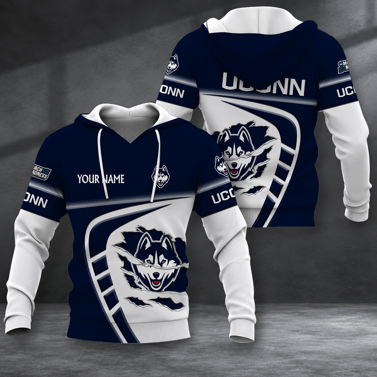 FINAL SALE - NEW CUSTOMIZED NCAA MAM21 UCH UCONN HUSKIES T-SHIRT, POLO SHIRT, ZIP POLO SHIRT, SWEATSHIRT, HOODIE & ZIP HOODIE