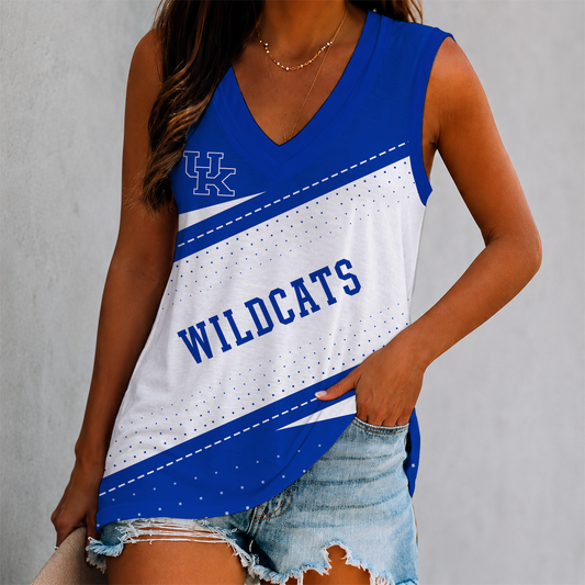 EXCLUSIVE EDITION - NEW CUSTOMIZED NCAA MAM22 KEW KENTUCKY WILDCATS WOMEN'S V-NECK TANK TOP