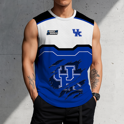 HOT DEAL - NEW CUSTOMIZED NCAA MAM22 KEW KENTUCKY WILDCATS MEN'S GYM SHIRT