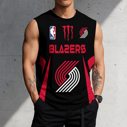 VIRAL EDITION - NEW CUSTOMIZED PTB PORTLAND TRAIL BLAZERS MEN'S GYM SHIRT - NBA22