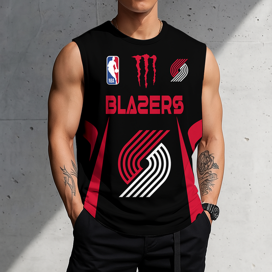 VIRAL EDITION - NEW CUSTOMIZED PTB PORTLAND TRAIL BLAZERS MEN'S GYM SHIRT - NBA22