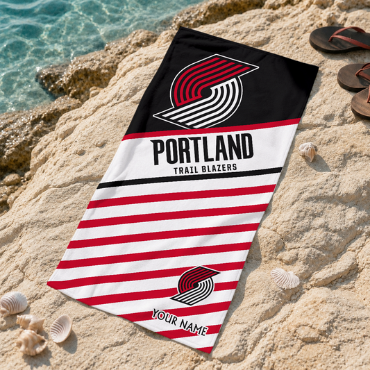 ELITE EDITION - NEW CUSTOMIZED PTB PORTLAND TRAIL BLAZERS BEACH TOWEL FOR FAN - NBA22