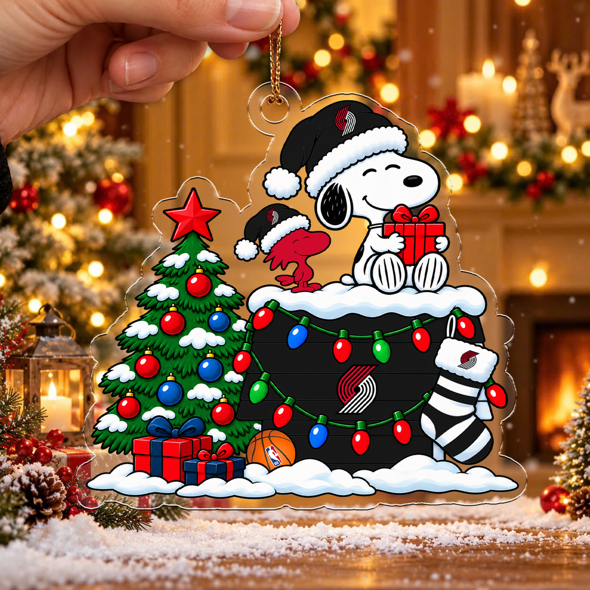 [HOT DEAL] NEW CUSTOMIZED NBA22 PTB PORTLAND TRAIL BLAZERS CHRISTMAS ACRYLIC ORNAMENT