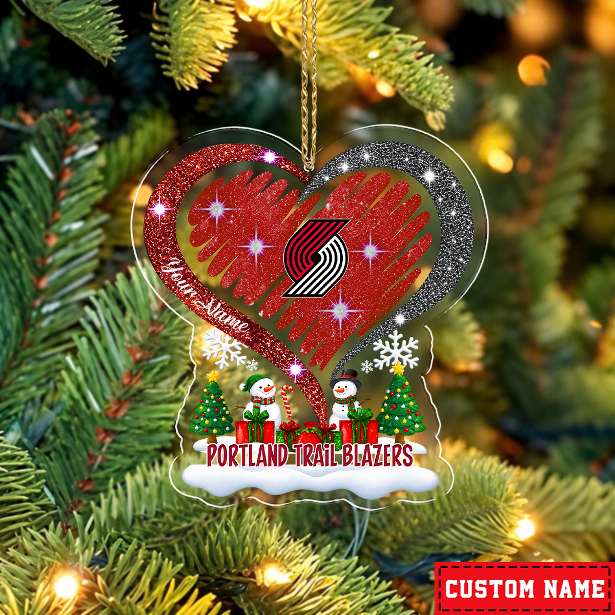 [EXCLUSIVE EDITION] NEW CUSTOMIZED NBA22 PTB PORTLAND TRAIL BLAZERS CHRISTMAS ACRYLIC ORNAMENT