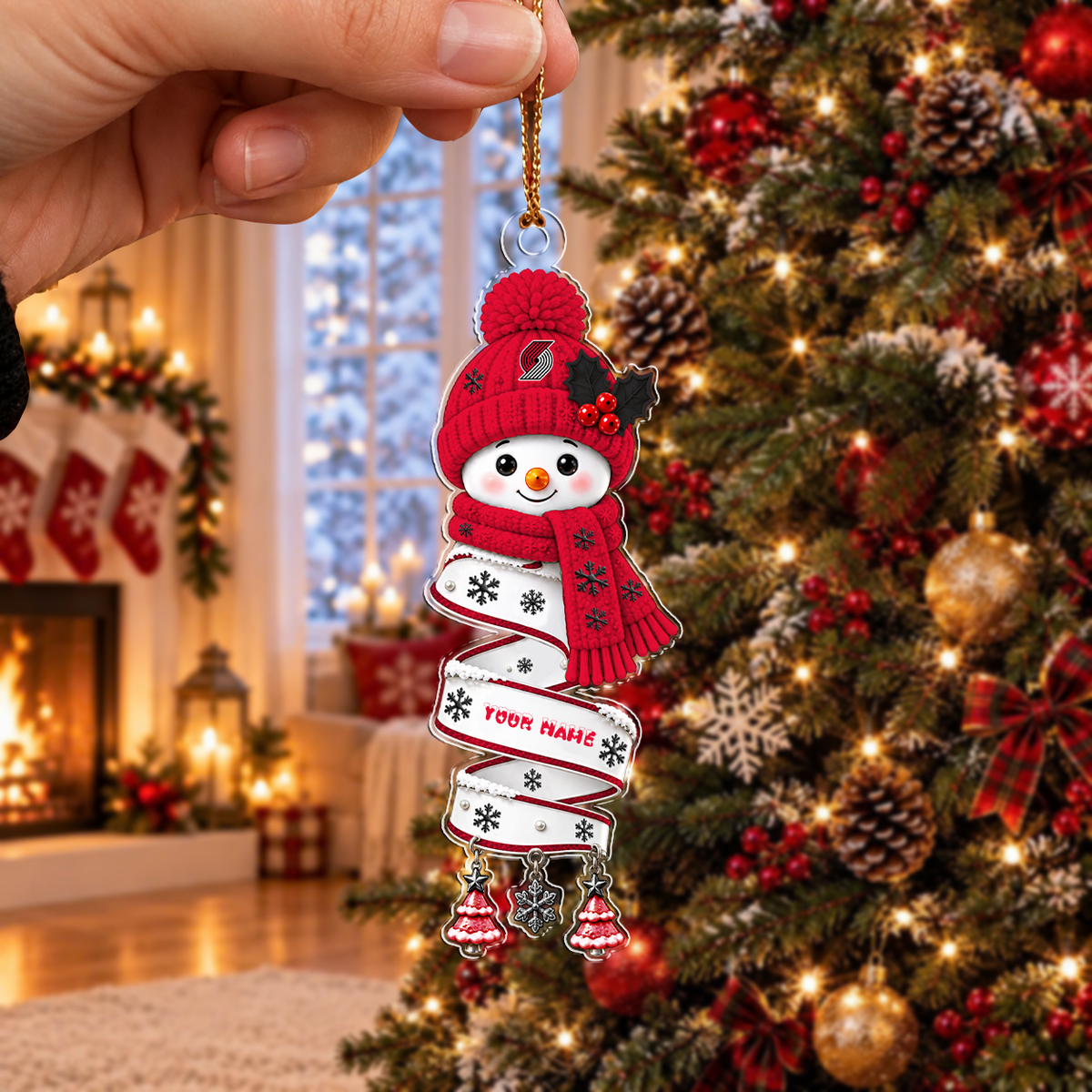 VIRAL EDITION - NEW CUSTOMIZED NBA22 PTB PORTLAND TRAIL BLAZERS CHRISTMAS ACRYLIC ORNAMENT