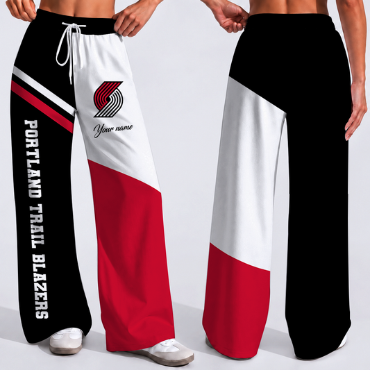 SPECIAL EDITION - NEW CUSTOMIZED NBA22 PTB PORTLAND TRAIL BLAZERS WOMEN'S WIDE LEG PANTS