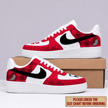FINAL SALE - NEW CUSTOMIZED NBA22 PTB PORTLAND TRAIL BLAZERS AF1 SNEAKERS