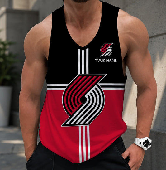 VIRAL EDITION - NEW CUSTOMIZED PTB PORTLAND TRAIL BLAZERS MEN'S TANK TOP - NBA22