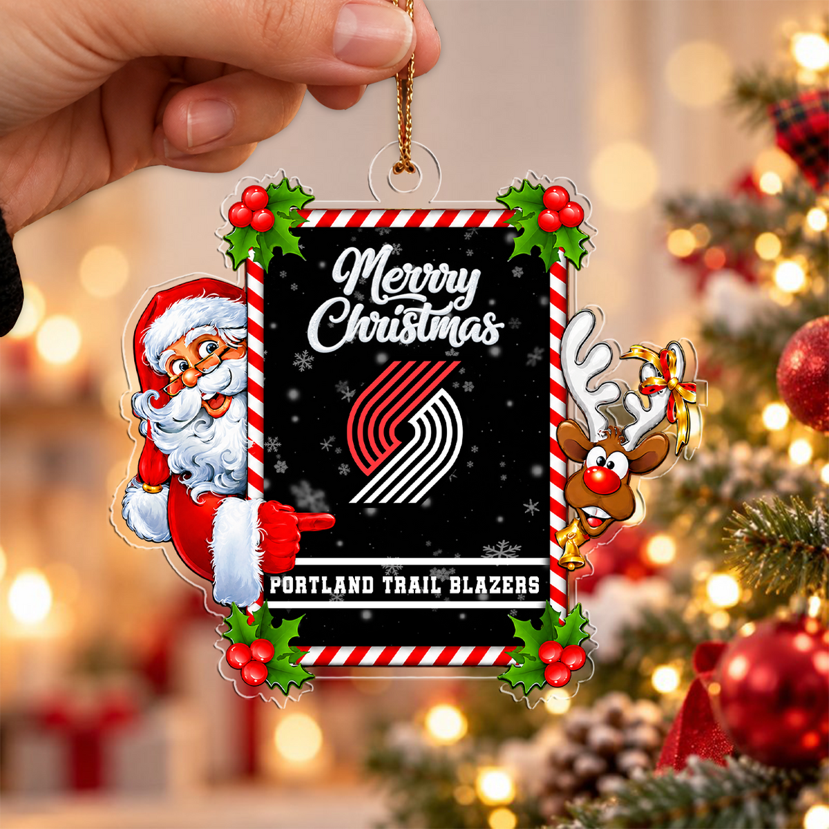 [LIMITED DROP] NEW CUSTOMIZED NBA22 PTB PORTLAND TRAIL BLAZERS CHRISTMAS ACRYLIC ORNAMENT