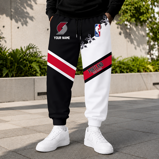 LIMITED EDITION - NEW CUSTOMIZED NBA22 PTB PORTLAND TRAIL BLAZERS SWEATPANTS