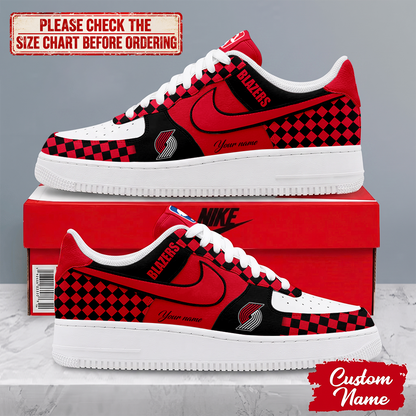 FINAL SALE - NEW CUSTOMIZED NBA22 PTB PORTLAND TRAIL BLAZERS AF1 SNEAKERS