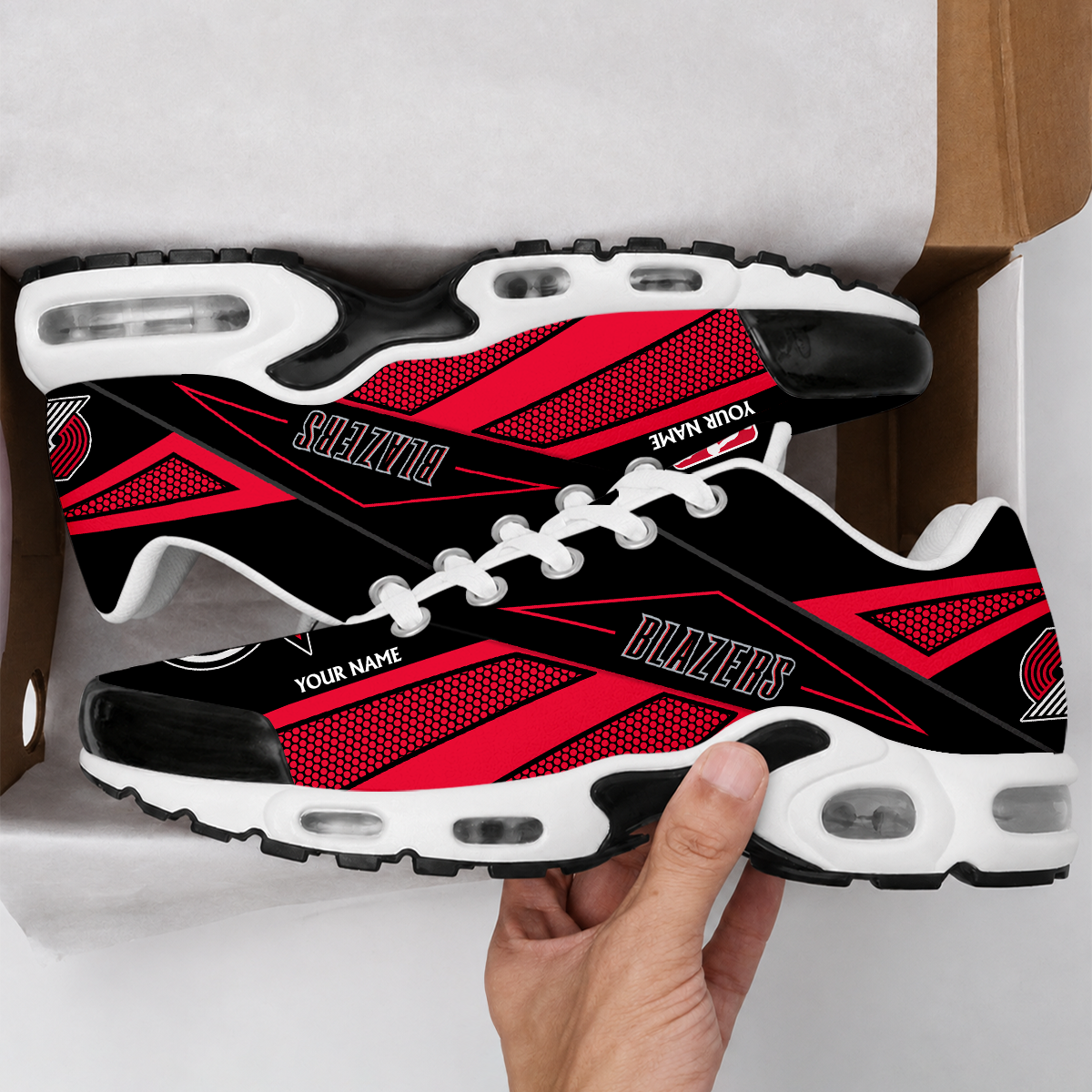 VIRAL EDITION - NEW CUSTOMIZED NBA22 PTB PORTLAND TRAIL BLAZERS AIR MAX PLUS SNEAKERS