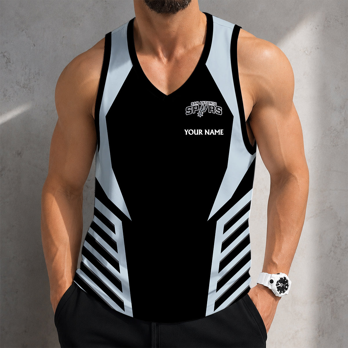 VIRAL EDITION - NEW CUSTOMIZED NBA23 SAS SAN ANTONIO SPURS MEN'S TANK TOP