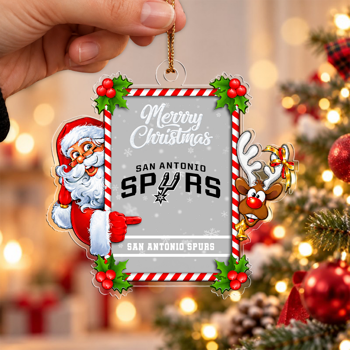 [LIMITED DROP] NEW CUSTOMIZED NBA23 SAS SAN ANTONIO SPURS CHRISTMAS ACRYLIC ORNAMENT