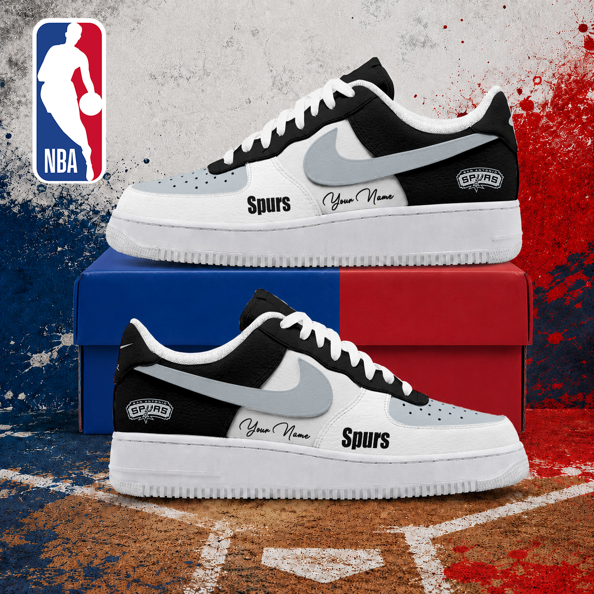 VIRAL EDITION - NEW CUSTOMIZED NBA23 SAS SAN ANTONIO SPURS AF1 SNEAKERS
