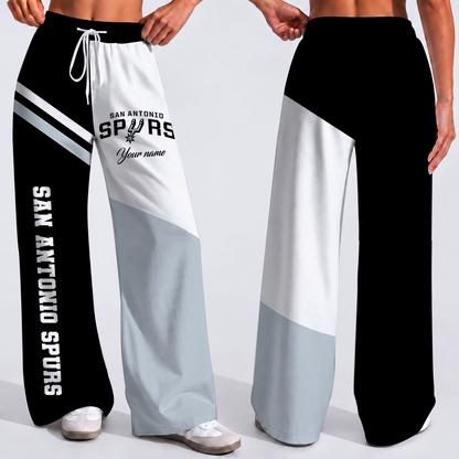 SPECIAL EDITION - NEW CUSTOMIZED NBA23 SAS SAN ANTONIO SPURS WOMEN'S WIDE LEG PANTS