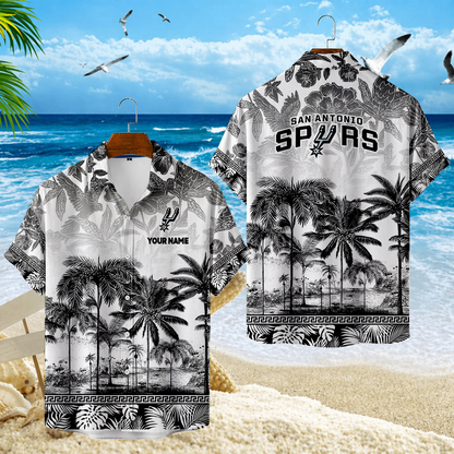 ELITE EDITION - NEW CUSTOMIZED SAS SAN ANTONIO SPURS UNISEX HAWAIIAN SHIRT - NBA23