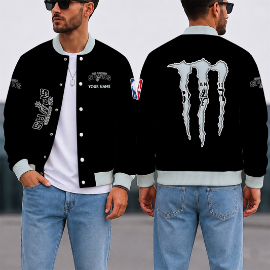 SPECIAL EDITION - NEW CUSTOMIZED NBA23 SAS SAN ANTONIO SPURS BASEBALL JACKET, SATIN VARSITY JACKET