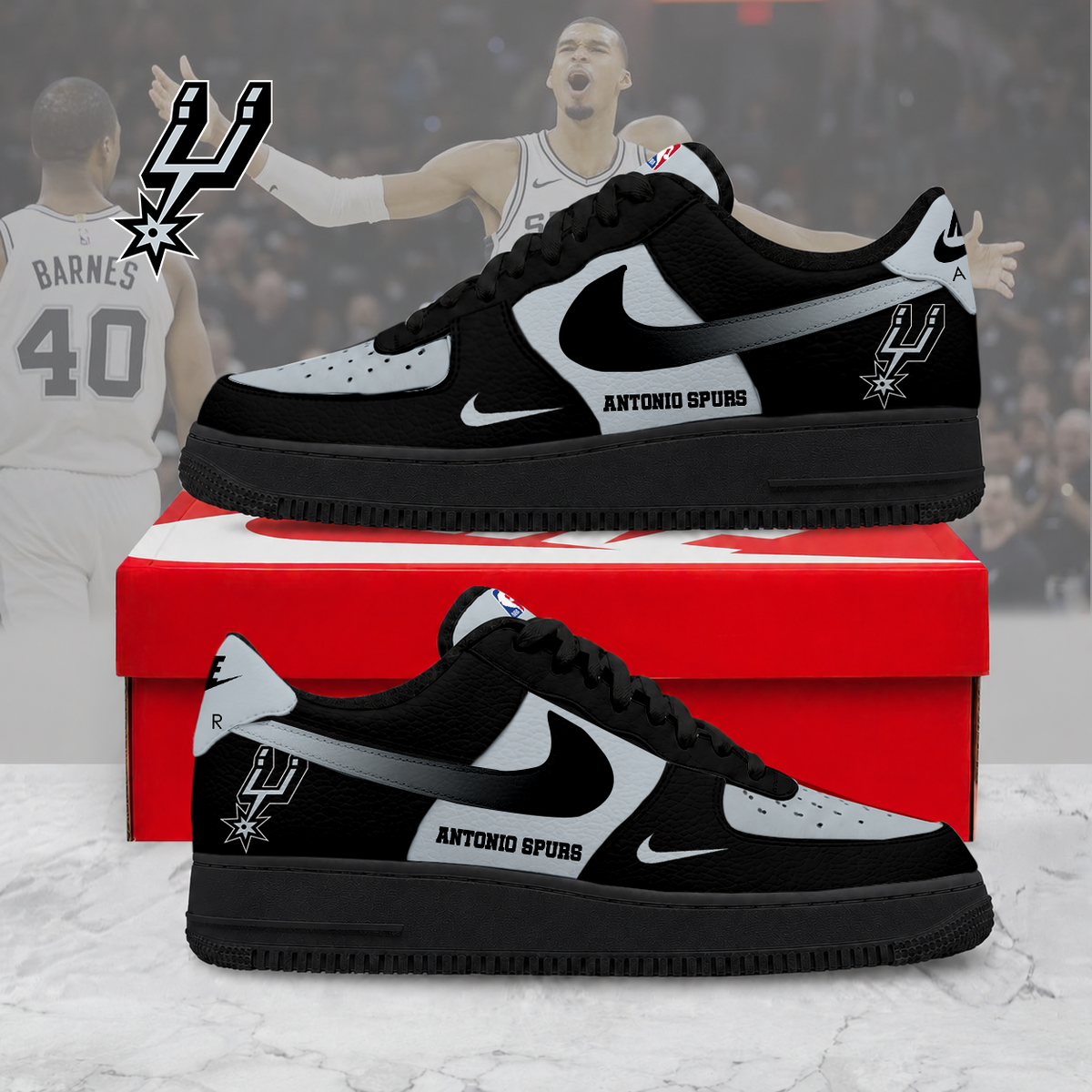 HOT DEAL - NEW CUSTOMIZED NBA23 SAS SAN ANTONIO SPURS AF1 SNEAKERS