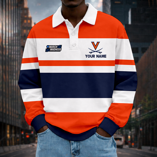 VIRAL EDITION - NEW CUSTOMIZED MAM NCAA23 VIC VI CAVALIERS UNISEX LONG SLEEVE POLO