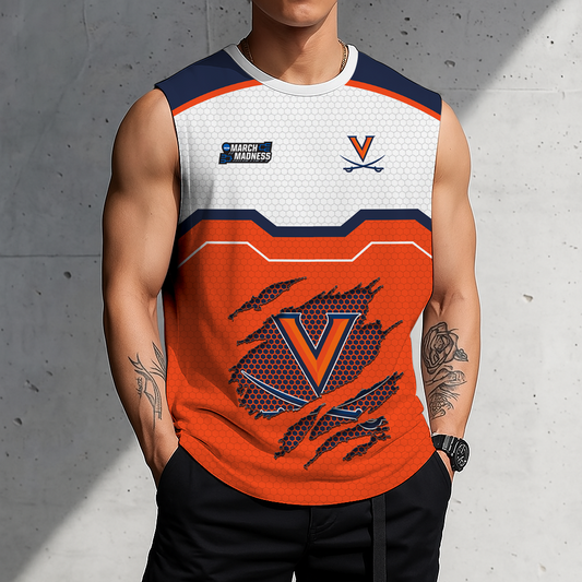 HOT DEAL - NEW CUSTOMIZED NCAA MAM23 VIC VIRGINIA CAVALIERS MEN'S GYM SHIRT