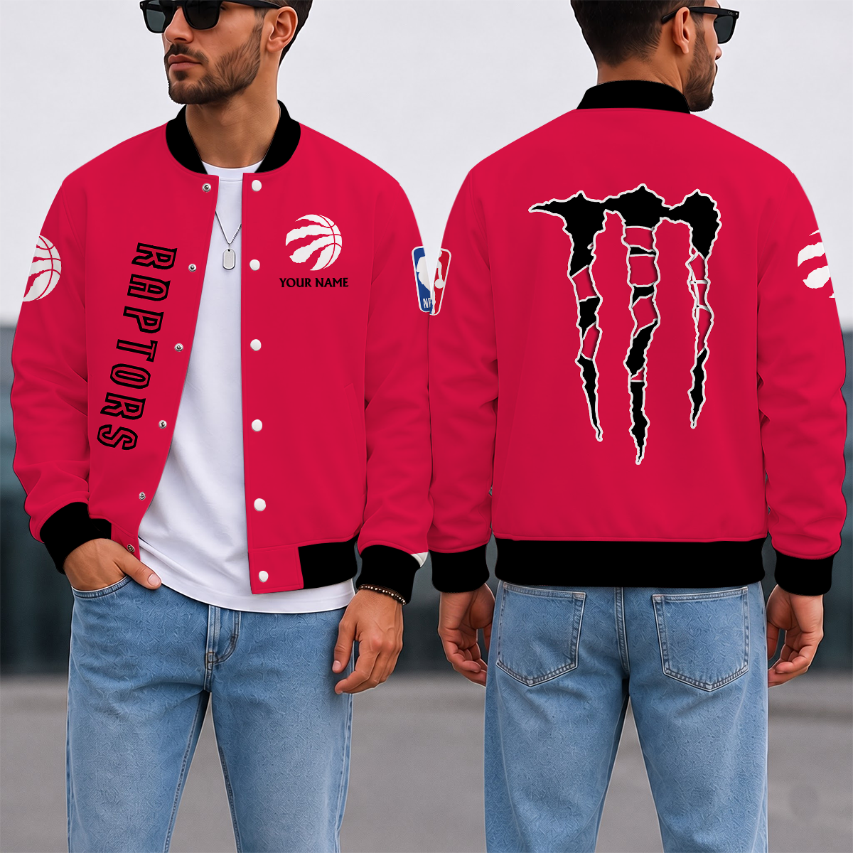 SPECIAL EDITION - NEW CUSTOMIZED NBA24 TRA TORONTO RAPTORS BASEBALL JACKET, SATIN VARSITY JACKET
