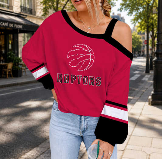 VIRAL EDITION - NEW CUSTOMIZED NBA24 TRA TORONTO RAPTORS DROP SHOULDER SWEATSHIRT