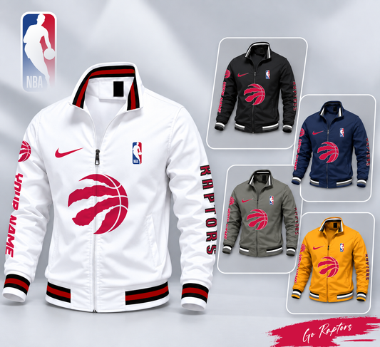 FINAL SALE - NEW CUSTOMIZED NBA24 TRA TORONTO RAPTORS MULTICOLOR MEN'S CASUAL JACKET