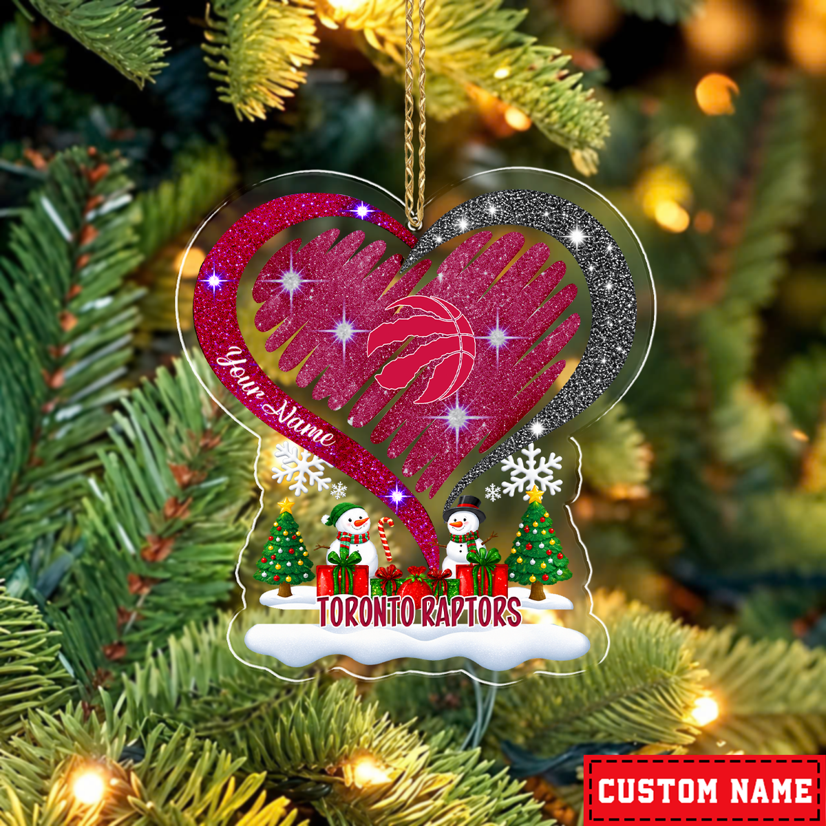 [EXCLUSIVE EDITION] NEW CUSTOMIZED NBA24 TRA TORONTO RAPTORS CHRISTMAS ACRYLIC ORNAMENT