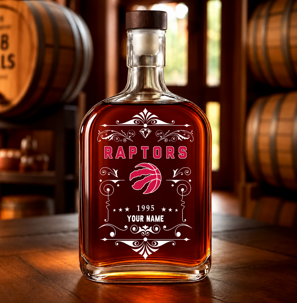 [FINAL SALE] NEW CUSTOMIZED NBA24 TRA TORONTO RAPTORS LUXURY WHISKEY BOTTLE 450ML