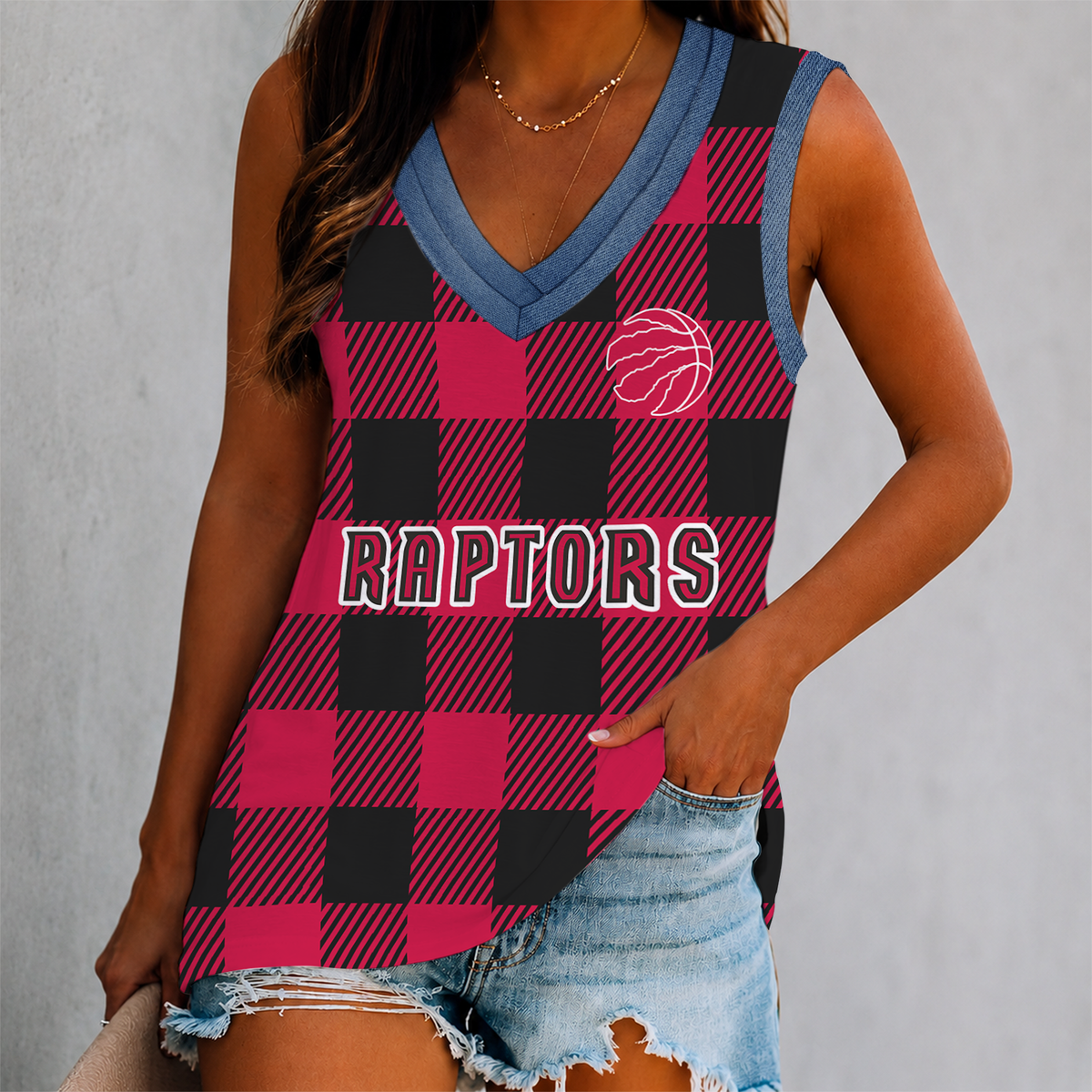 ELITE EDITION - NEW CUSTOMIZED NBA24 TRA TORONTO RAPTORS WOMEN'S V-NECK TANK TOP