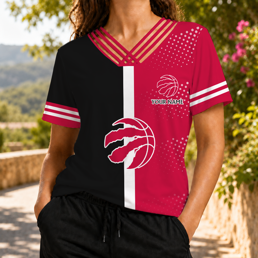 LIMITED EDITION - NEW CUSTOMIZED NBA24 TRA TORONTO RAPTORS V-NECK SHIRT