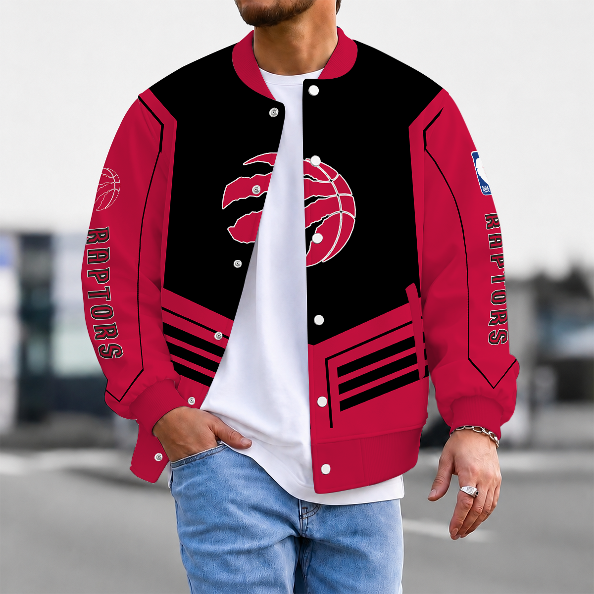 LIMITED DROP - NEW CUSTOMIZED TRA TORONTO RAPTORS BASEBALL JACKET, SATIN VARSITY JACKET - NBA24