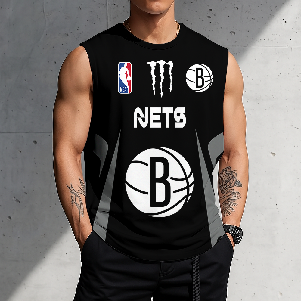 VIRAL EDITION - NEW CUSTOMIZED BNE BROOKLYN NETS MEN'S GYM SHIRT - NBA25