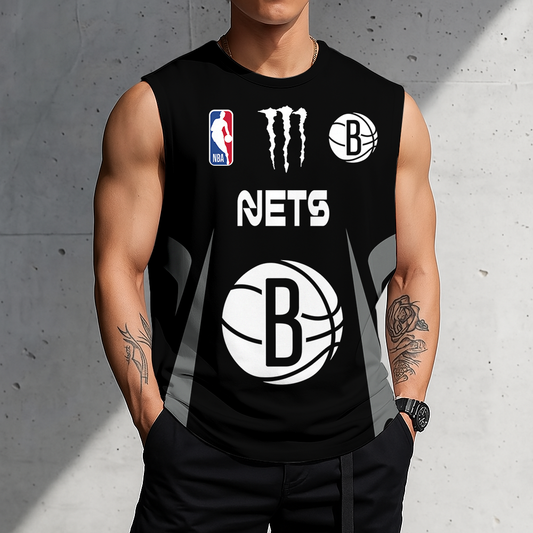 VIRAL EDITION - NEW CUSTOMIZED BNE BROOKLYN NETS MEN'S GYM SHIRT - NBA25