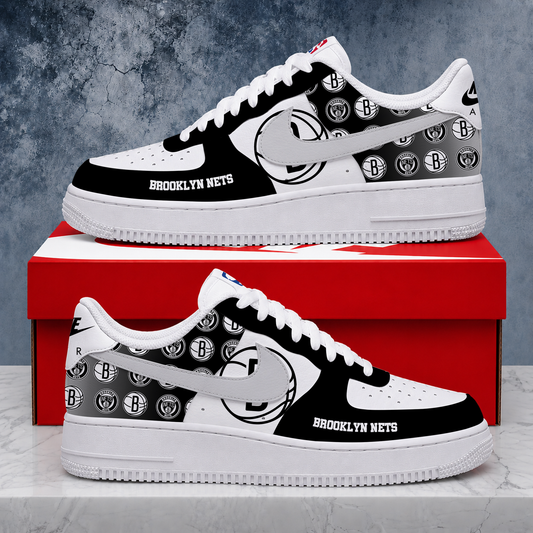 SPECIAL EDITION - NEW CUSTOMIZED NBA25 BNE BROOKLYN NETS AF1 SNEAKERS