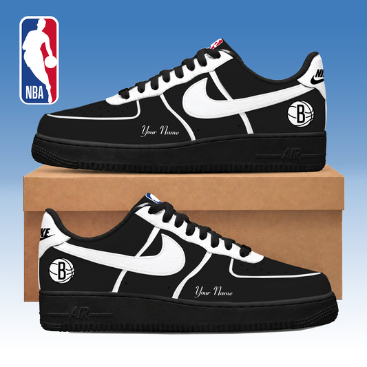 LIMITED DROP - NEW CUSTOMIZED BNE BROOKLYN NETS AF1 SNEAKERS - NBA25
