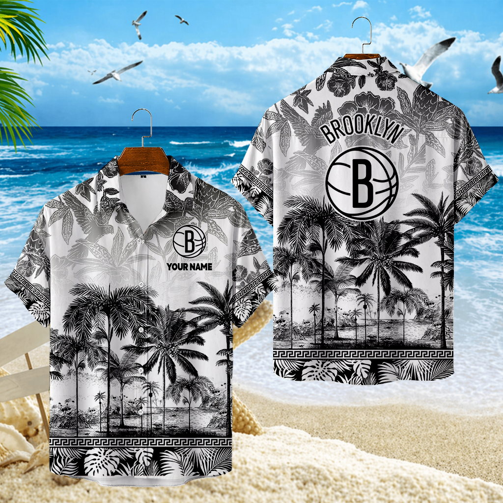 ELITE EDITION - NEW CUSTOMIZED BNE BROOKLYN NETS UNISEX HAWAIIAN SHIRT - NBA25