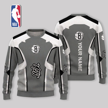 VIRAL EDITION - NEW CUSTOMIZED BNE BROOKLYN NETS UGLY SWEATER - NBA25