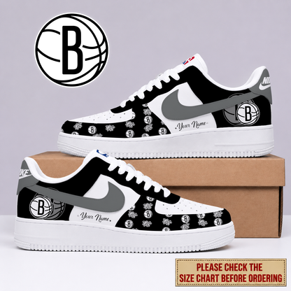 FLASH SALE - NEW CUSTOMIZED NBA25 BNE BROOKLYN NETS AF1 SNEAKERS