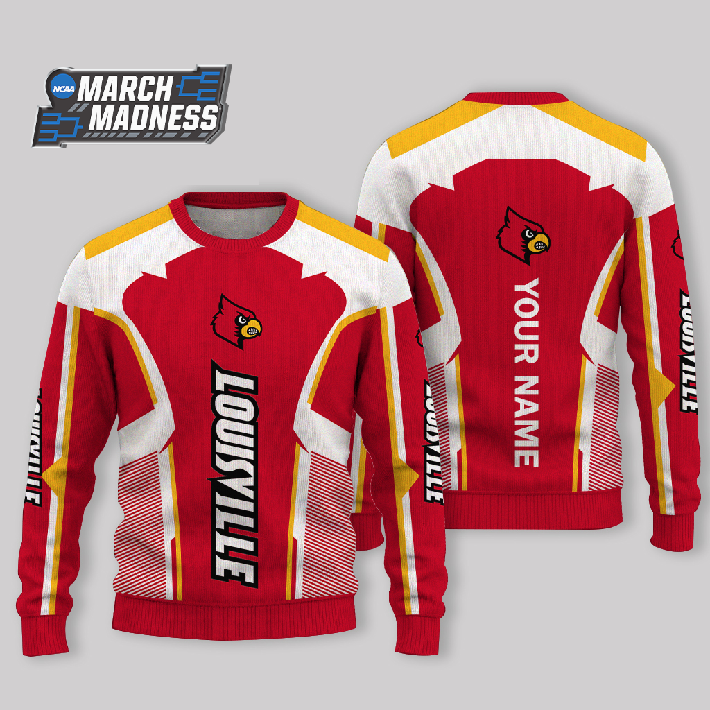 HOT DEAL - NEW CUSTOMIZED NCAA MAM25 ULC LOUISVILLE CARDINALS UGLY SWEATER