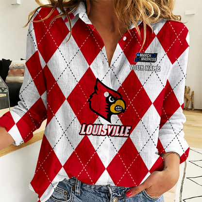 VIRAL EDITION - NEW CUSTOMIZED | NCAA MAM25 ULC UL CARDINALS WOMEN CASUAL SHIRT FOR FAN