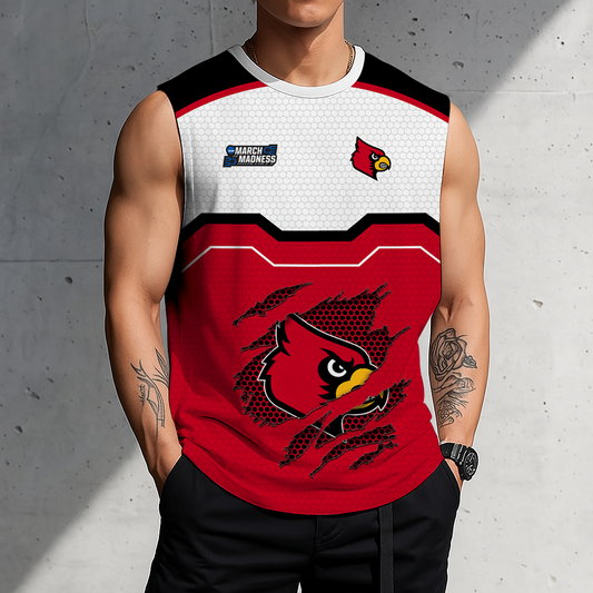 HOT DEAL - NEW CUSTOMIZED NCAA MAM25 ULC LOUISVILLE CARDINALS MEN'S GYM SHIRT